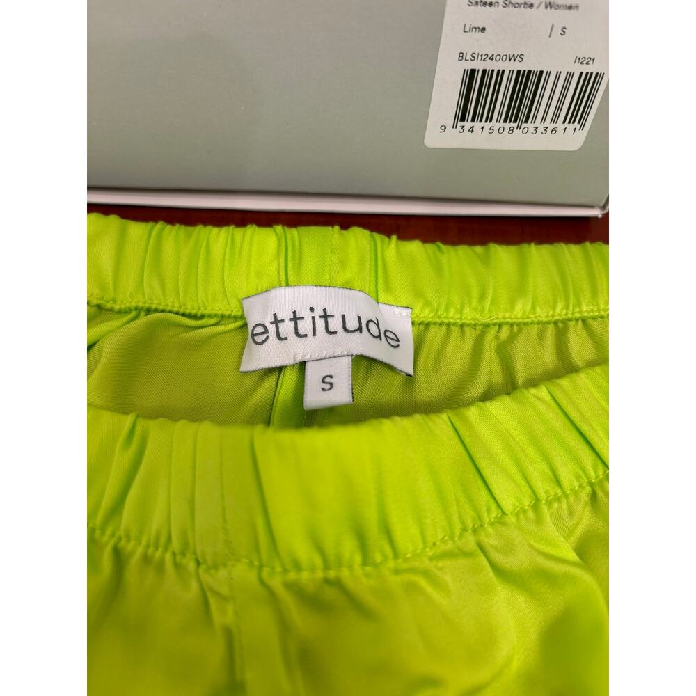 NWT Ettitude Sateen Shortie - Lime Green - Picture 4 of 6